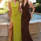 Amoris T218 Long Halter Neck Sleeveless Semi-Formal Evening Gown