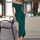 Astee T503 Off the Shoulder Halter Strap Fitted Stretch Dress
