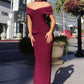 Astee T503 Off the Shoulder Halter Strap Fitted Stretch Dress