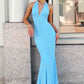 Astee T505 Sleek Halter Neck Fitted Stretch Gown