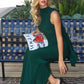 Astee T507 Sophisticated High Neckline Fitted Stretch Evening Dress