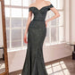 Ladivine Amoris T602 Off Shoulder Sweetheart Neck Fitted Prom Gown