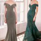 Ladivine Amoris T602 Off Shoulder Sweetheart Neck Fitted Prom Gown