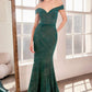 Ladivine Amoris T602 Off Shoulder Sweetheart Neck Fitted Prom Gown