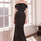 Ladivine Amoris T603 Off Shoulder Classic Modest Fitted Prom Gown