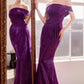 Ladivine Amoris T603 Off Shoulder Classic Modest Fitted Prom Gown