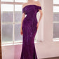 Ladivine Amoris T603 Off Shoulder Classic Modest Fitted Prom Gown