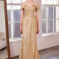 Ladivine Amoris T605 Off Shoulder Sweetheart Neck Metallic Prom Gown