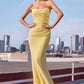 Ladivine Amoris T702 Strapless Scoop Neckline Fitted Chiffon Dress