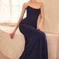 Ladivine Amoris T702 Strapless Scoop Neckline Fitted Chiffon Dress