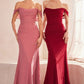 Ladivine Amoris T705 Off Shoulder Fitted Bridesmaid Gown