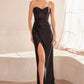 Ladivine Amoris T708 Strapless Fitted Satin Prom Gown