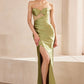 Ladivine Amoris T708 Strapless Fitted Satin Prom Gown