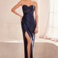 Ladivine Amoris T708 Strapless Fitted Satin Prom Gown