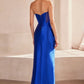 Ladivine Amoris T708 Strapless Fitted Satin Prom Gown