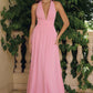 Amoris T715 Halter Neck Chiffon A-Line Gown