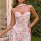 Amoris T717 Floral Chiffon A-Line Gown Corset Back