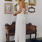 Strapless Chiffon Gown is, Sculpted Bodice and Draped Silhouette - Farnelli