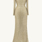 Ladivine Amoris T801 Long Sleeve Sheath Sequin Evening Gown