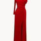 Ladivine Amoris T808 One Sleeve Off Shoulder Fitted Gown with Slit