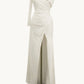 Ladivine Amoris T808 One Sleeve Off Shoulder Fitted Gown with Slit
