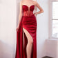 Ladivine Amoris T811 Long Fitted Satin Strapless Evening Gown