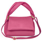 Perugia TAKEASY Italian full-grain leather top-handle bag in vibrant fuchsia with sleek design and sturdy handle.