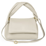 Takeasy Italian full-grain leather top-handle bag with beige calf leather, stylish and durable for everyday use.