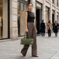 Italian Genuine Suede & Full-Grain Leather Shoulder Bag | Lodi