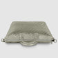 Italian Genuine Basketweave-Embossed Metallic Suede Top-Handle Bag | Treviso