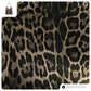 Italian Genuine Leopard-Print Metallic Suede Tote Bag | Catania