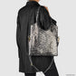 Italian Genuine Leopard-Print Metallic Suede Tote Bag | Catania