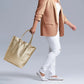 Italian Metallic Full-Grain Leather Tote Bag | Vinci