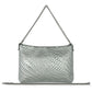 Italian Genuine Basketweave-Embossed Metallic Suede Crossbody Bag | Bari