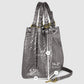 Italian Genuine Basketweave-Embossed Metallic Suede Top-Handle Bag | Imperia
