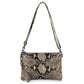 Italian Genuine Python-Print Suede Crossbody Bag | Lecce