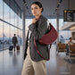 Italian Genuine Suede & Full-Grain Leather Shoulder Bag | Arezzo