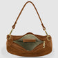 Italian Genuine Suede & Full-Grain Leather Shoulder Bag | Arezzo