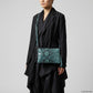 Italian Genuine Python-Print Suede Crossbody Bag | Lecce