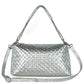 Italian Genuine Woven-Embossed Metallic Suede Crossbody Bag | Roma