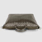 Italian Genuine Woven-Embossed Metallic Suede Top-Handle Bag | Urbino