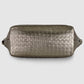 Italian Genuine Woven-Embossed Metallic Suede Top-Handle Bag | Urbino