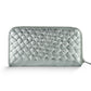 Italian Genuine Woven-Embossed Metallic Suede Wallet | Trento