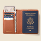 Leather Passport Wallet with RFID - Tan