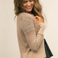 Inherit Co. Tate crochet open-knit cardigan with open front and textured layered design