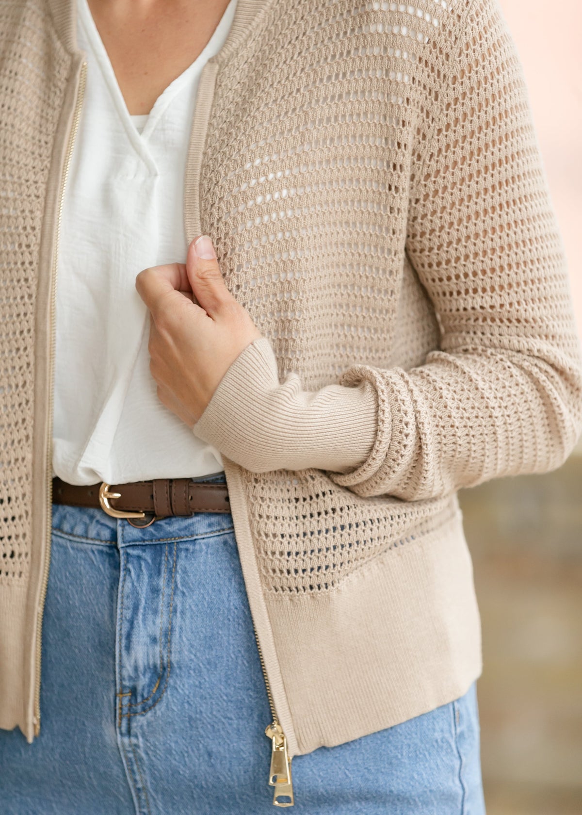 Inherit Co. Tate crochet open knit cardigan in IC Layering Essentials collection