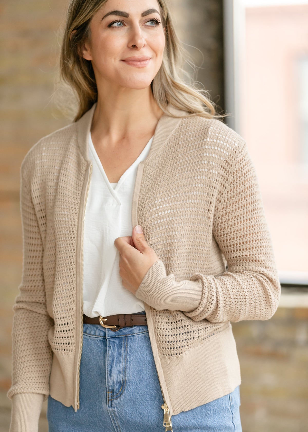 Inherit Co. Tate crochet open knit cardigan in IC Layering Essentials collection