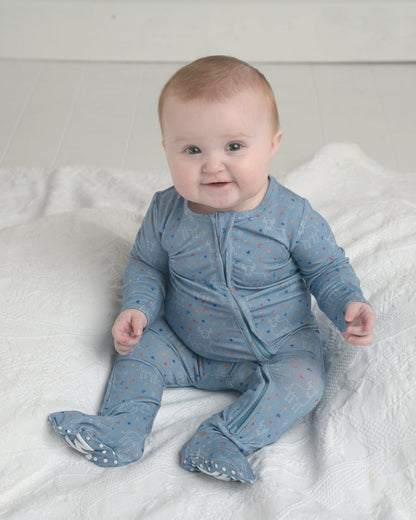 Taurus Zodiac Bamboo Baby Pajamas – Zipper Footie