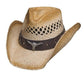 Bullhide Texas Ranch straw cowboy hat by HatCountry with a classic Western crown and brim