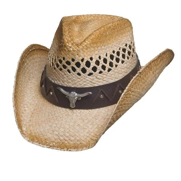 Bullhide Texas Ranch straw cowboy hat by HatCountry with a classic Western crown and brim